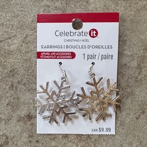 Celebrate It Silver Snowflake Earrings